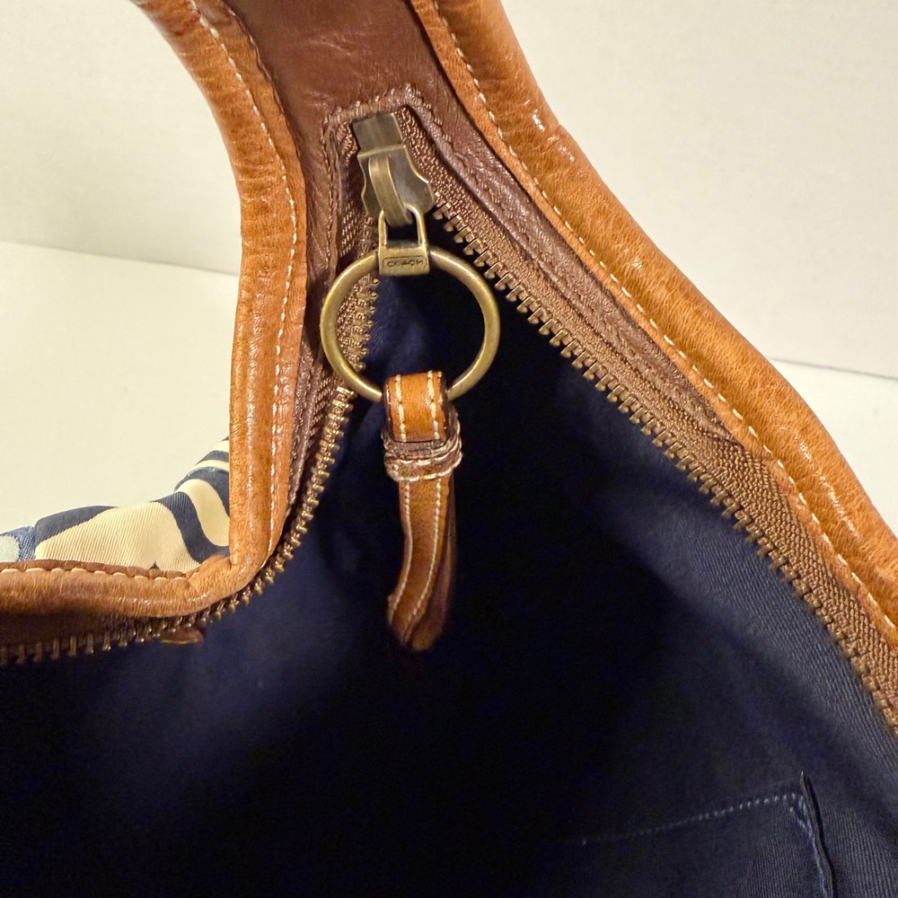 Coach Ergo Patchwork Hobo Women XL Blue Denim Suede Leather Bag 10809 - Picture 13 of 16